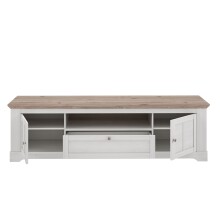 Lowboard >ILOPPA< 2 Türen, 1 Schub, Schnee/ Nelson Eiche Dekor - 204,7x59,1x55cm (BxHxT)