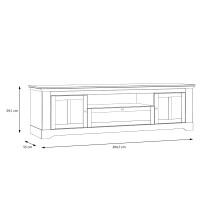 Lowboard >ILOPPA< 2 Türen, 1 Schub, Schnee/ Nelson Eiche Dekor - 204,7x59,1x55cm (BxHxT)