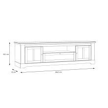 Lowboard >ILOPPA< 2 Türen, 1 Schub, Schnee/ Nelson Eiche Dekor - 204,7x59,1x55cm (BxHxT)