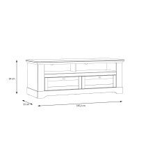 Lowboard >ILOPPA< 2 Schübe, 2 Fächer, Schnee / Nelson Eiche Dekor - 145,2x54x55cm BxHxT