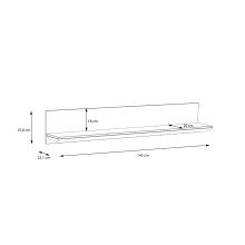 Wandboard >ILOPPA< in Schnee  / Nelson Eiche Dekor - 145x25,6x22,1cm (BxHxT)