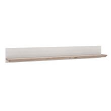 Wandboard >ILOPPA< in Schnee / Nelson Eiche Dekor - 205x25,6x22,1cm (BxHxT)