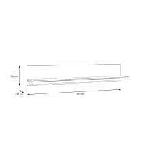 Wandboard >ILOPPA< in Schnee / Nelson Eiche Dekor - 205x25,6x22,1cm (BxHxT)