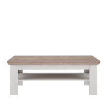 Couchtisch >ILOPPA< mit Ablage, in Schnee / Nelson Eiche Dekor - 120,6x45,3x60,4cm (BxHxT)