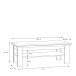 Couchtisch >ILOPPA< mit Ablage, in Schnee / Nelson Eiche Dekor - 120,6x45,3x60,4cm (BxHxT)
