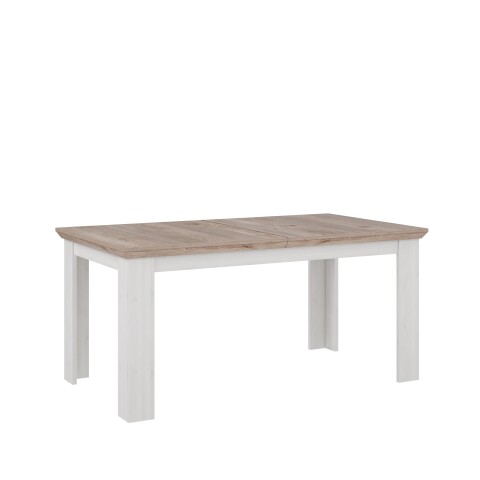 Kulissentisch >ILOPPA< ausziehbar 206,6, Schnee/ Nelson Eiche Dekor - 160/206,6x75x90cm BxHxT