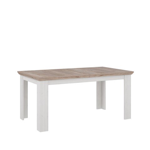 Kulissentisch >ILOPPA< ausziehbar 206,6, Schnee/ Nelson Eiche Dekor - 160/206,6x75x90cm BxHxT