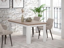 Kulissentisch >ILOPPA< ausziehbar 206,6, Schnee/ Nelson Eiche Dekor - 160/206,6x75x90cm BxHxT