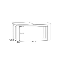 Kulissentisch >ILOPPA< ausziehbar 206,6, Schnee/ Nelson Eiche Dekor - 160/206,6x75x90cm BxHxT
