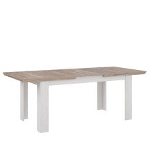 Kulissentisch >ILOPPA< ausziehbar 206,6, Schnee/ Nelson Eiche Dekor - 160/206,6x75x90cm BxHxT