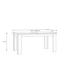 Kulissentisch >ILOPPA< ausziehbar 206,6, Schnee/ Nelson Eiche Dekor - 160/206,6x75x90cm BxHxT