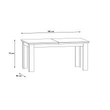 Kulissentisch >ILOPPA< ausziehbar 206,6, Schnee/ Nelson Eiche Dekor - 160/206,6x75x90cm BxHxT