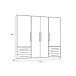 Drehtürenschrank >JUPITER< 4 Türen, 6 Schübe, Sonoma Eiche Dekor / Weiss - 206,5x200x60cm (BxHxT)