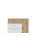 Kommode >CULGOA< 3 Schübe, 1 Tür, Artisan Eiche Dekor / Weiss - 113,1x80,2x41,5cm BxHxT