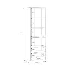 Regal >CULGOA< 2 Schübe, Weiss / Artisan Eiche Dekor - 63,4x190,8x34,8cm (BxHxT)
