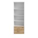 Regal >CULGOA< 2 Schübe, Weiss / Artisan Eiche Dekor - 63,4x190,8x34,8cm (BxHxT)