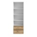 Regal >CULGOA< 2 Schübe, Weiss / Artisan Eiche Dekor - 63,4x190,8x34,8cm (BxHxT)