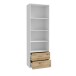 Regal >CULGOA< 2 Schübe, Weiss / Artisan Eiche Dekor - 63,4x190,8x34,8cm (BxHxT)