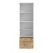 Regal >CULGOA< 2 Schübe, Weiss / Artisan Eiche Dekor - 63,4x190,8x34,8cm (BxHxT)