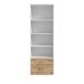 Regal >CULGOA< 2 Schübe, Weiss / Artisan Eiche Dekor - 63,4x190,8x34,8cm (BxHxT)
