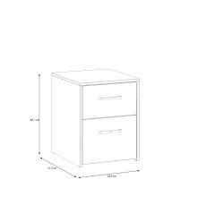 Nachtkommode >CULGOA< 2 Schubladen, Artisan Eiche Dekor / Weiss - 38,4x48,1x41,5cm (BxHxT)