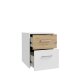 Nachtkommode >CULGOA< 2 Schubladen, Artisan Eiche Dekor / Weiss - 38,4x48,1x41,5cm (BxHxT)