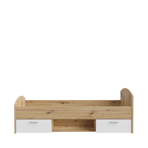 Stauraumbett >CULGOA< Liegefl. 90x200cm, 2 Schübe, Artisan Eiche Dekor - 96x75,5x205cm BxHxT