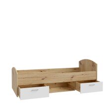Stauraumbett >CULGOA< Liegefl. 90x200cm, 2 Schübe, Artisan Eiche Dekor - 96x75,5x205cm BxHxT