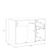 Schreibtisch >CULGOA< Schublade, Tür, Fach, Weiss/ Artisan Eiche Dekor - 110x74,8x60cm BxHxT