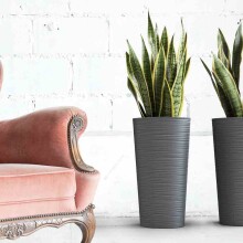 Pflanzkübel >MODERN< in graphit, Kunststoff - 57x30cm (HxD)