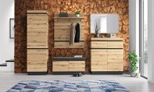 Garderoben-Set >Corte< (3-teilig) in Evoke Eiche - 166x201x45 (BxHxT)