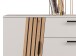 Sideboard >LINDA< 3 Schübe, Weiss / Lamellen Artisan Eiche Dekor - 160x80x43,6 (BxHxT)