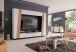 Sideboard >LINDA< 3 Schübe, Weiss / Lamellen Artisan Eiche Dekor - 160x80x43,6 (BxHxT)