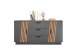Sideboard >Platina< 3 Schübe, Grau / Lamellen Artisan Eiche Dekor - 160x80x43,6 (BxHxT)