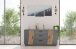 Sideboard >Platina< 3 Schübe, Grau / Lamellen Artisan Eiche Dekor - 160x80x43,6 (BxHxT)