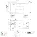 Sideboard >Platina< 3 Schübe, Grau / Lamellen Artisan Eiche Dekor - 160x80x43,6 (BxHxT)