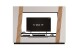 Wohnzimmer-Set >LINDA< in Weiss / Dekor Lamellen Artisan Eiche Dekor - 275x194,5x40cm (B/H/T)