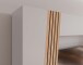 Wohnzimmer-Set >LINDA< in Weiss / Dekor Lamellen Artisan Eiche Dekor - 275x194,5x40cm (B/H/T)