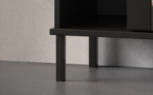 Kommode >WZ-0800< 3 Schubladen, Kiefer massiv schwarz lackiert  - 90x80x40 (BxHxT)