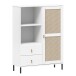 Highboard >WZ-0800< 2 Schübe, 1 Tür, Kiefer massiv weiß lackiert  - 100x136x40 (BxHxT)