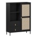 Highboard >WZ-0800< 2 Schübe, 1 Tür, Kiefer massiv schwarz lackiert  - 100x136x40 (BxHxT)