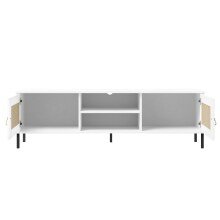 Lowboard >WZ-0800< 2 Türen, 2 Fächer, Kiefer massiv weiß gewachst - 158x40x47 (LxBxH)