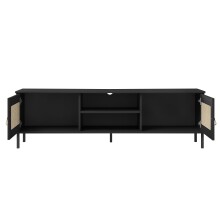 Lowboard >WZ-0800< 2 Türen, 2 Fächer, Kiefer massiv schwarz lackiert - 158x47x40 (BxHxT)
