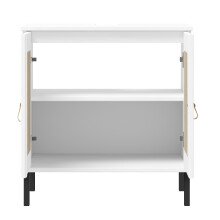 Waschbeckenunterschrank >WZ-0800< 2 Türen, 1 Boden, Kiefer massiv weiß lackiert - 62x65x40 (BxHxT)