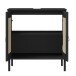 Waschbeckenunterschrank >WZ-0800< 2 Türen, 1 Boden, Kiefer massiv schwarz lackiert - 62x65x40 (BxHxT)