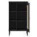 Badkommode >WZ-0800< 1 Tür, 4 Böden, Kiefer massiv schwarz lackiert  - 52x90x32 (BxHxT)