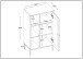 Badkommode >WZ-0800< 1 Tür, 4 Böden, Kiefer massiv schwarz lackiert  - 52x90x32 (BxHxT)