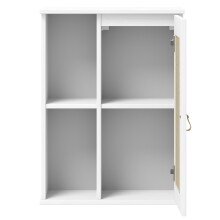 Hängeschrank >WZ-0800< 1 Tür, 2 Fächer, Kiefer massiv weiß lackiert - 52x70x21 (BxHxT)