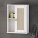 Hängeschrank >WZ-0800< 1 Tür, 2 Fächer, Kiefer massiv weiß lackiert - 52x70x21 (BxHxT)