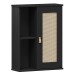 Hängeschrank >WZ-0800< 1 Tür, 2 Fächer, Kiefer massiv schwarz lackiert - 52x70x21 (BxHxT)
